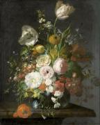 Картина Натюрморт з квітами в скляній вазі, Рейчел Рюйшем
